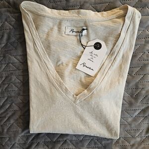 Rowan Tyler deep V neck slub tee NWT. Women's size small.